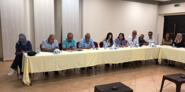 جانب من ورشة العمل التي نظمتها شبكة المنظمات الاهلية الفلسطينية