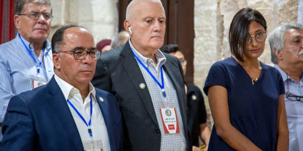 جانب من مشاركة مؤسسات المجتمع المدني، والمؤسسات الحقوقية الفلسطينية يوم امس "الاربعاء" في اطلاق حملة "الم امل"