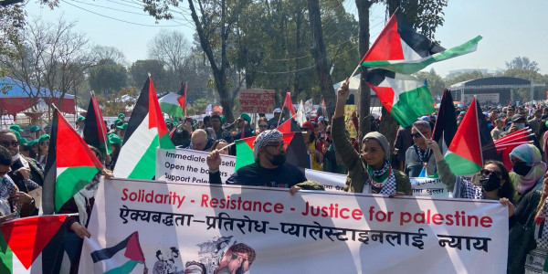 المنتدى الاجتماعي العالمي في العاصمة النيبالية كاتمندو ينتهي بتبني شعار: مستقبلنا هو فلسطين