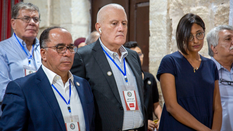 جانب من مشاركة مؤسسات المجتمع المدني، والمؤسسات الحقوقية الفلسطينية يوم امس "الاربعاء" في اطلاق حملة "الم امل"